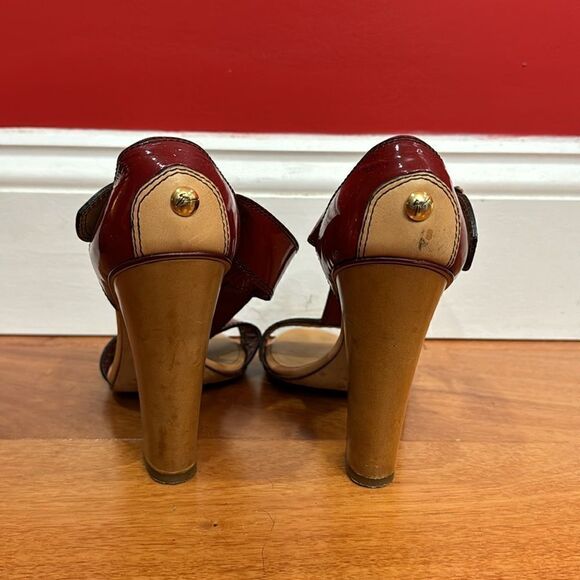 Giuseppe Zanotti Buckle Burgundy Red Patent Leather Mule size 6.5 - Picture 3 of 10